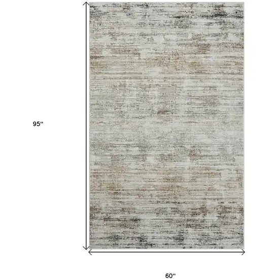 Gray Abstract Distressed Area Rug Photo 8