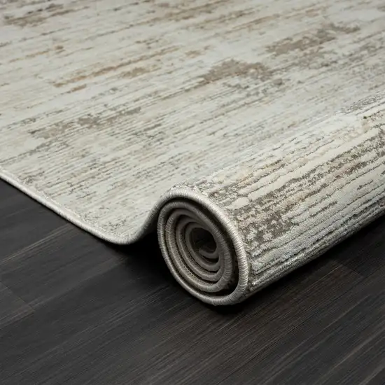 Gray Abstract Distressed Area Rug Photo 5