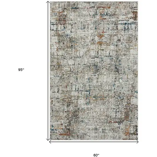 Gray Abstract Distressed Area Rug Photo 9