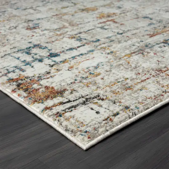 Gray Abstract Distressed Area Rug Photo 5