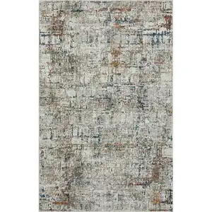 Photo of Gray Abstract Distressed Area Rug