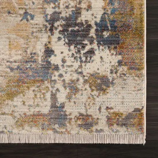 Gray Abstract Distressed Area Rug Photo 3