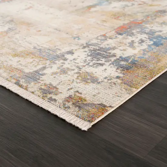 Gray Abstract Distressed Area Rug Photo 4