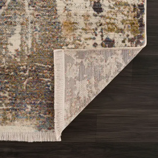 Gray Abstract Distressed Area Rug Photo 5