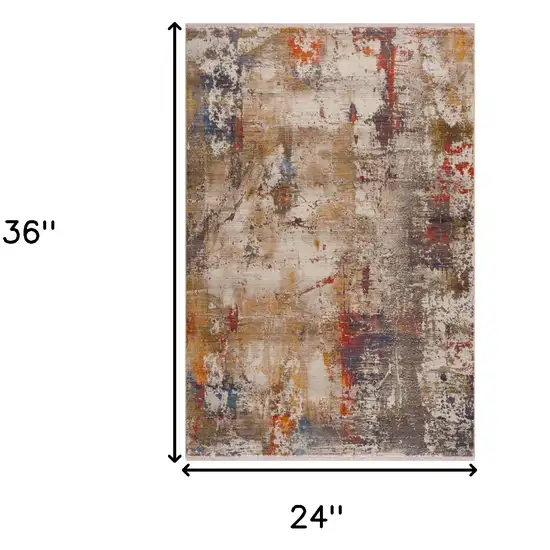 Gray Abstract Distressed Area Rug Photo 6