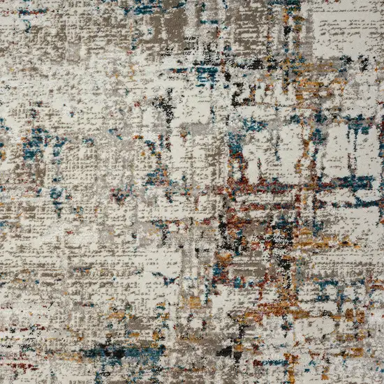 Gray Abstract Distressed Area Rug Photo 4