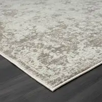 Photo of Gray Abstract Distressed Runner Rug