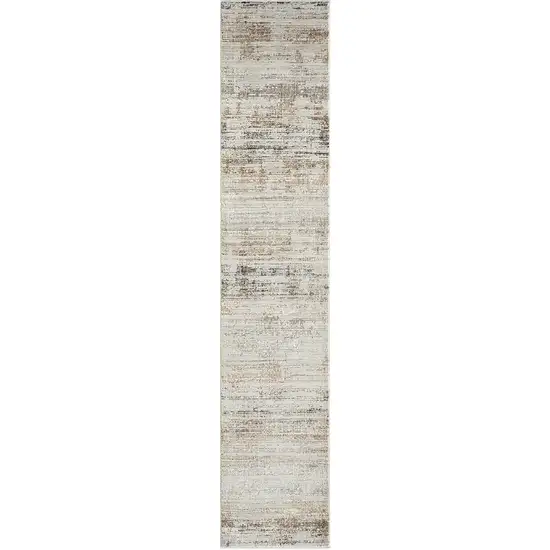 Gray Abstract Distressed Runner Rug Photo 9