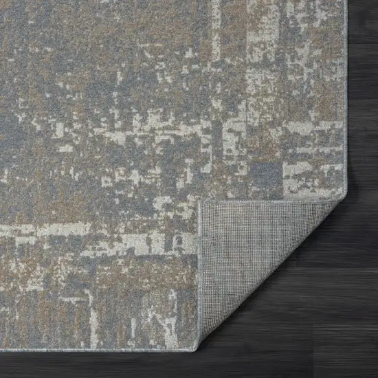 Gray Abstract Distressed Washable Area Rug Photo 3