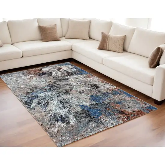 Gray Abstract Foliage Area Rug Photo 2