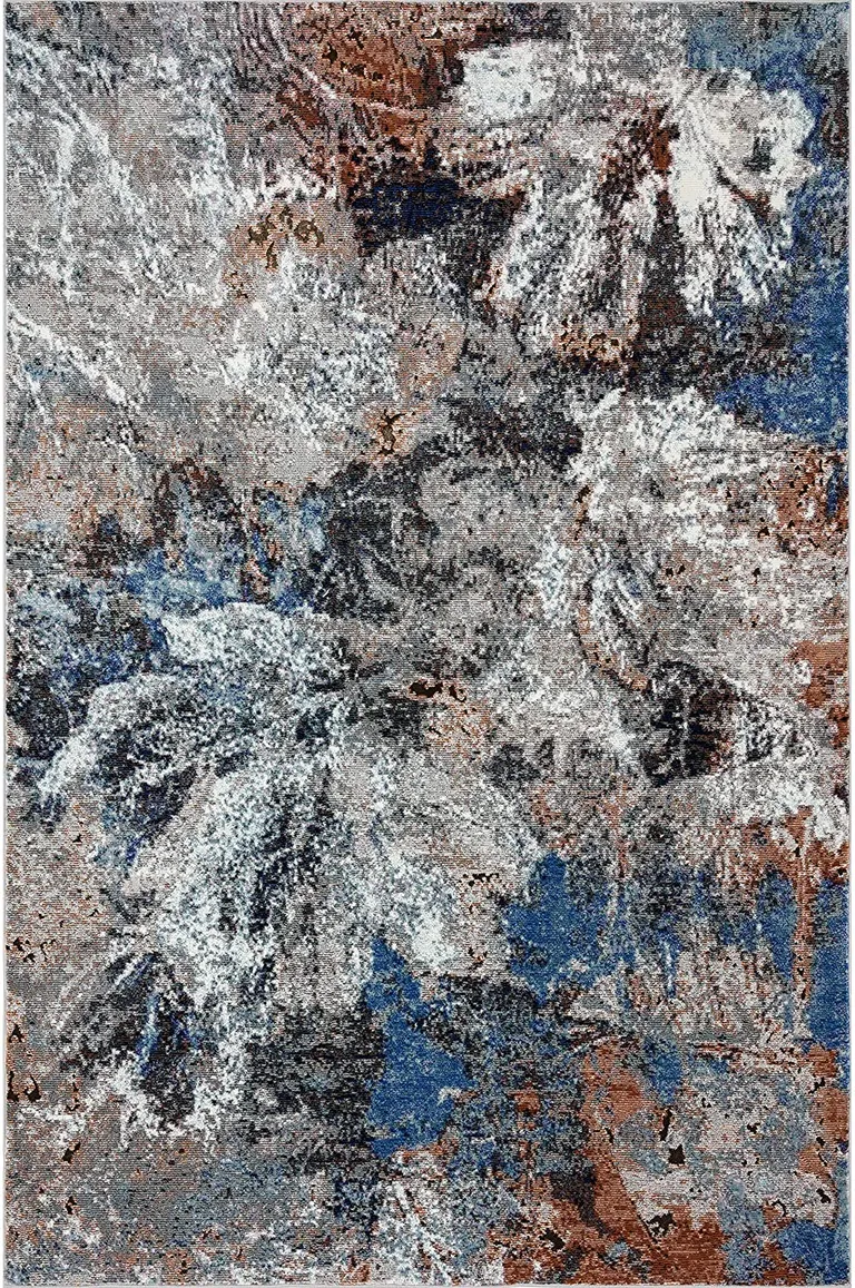 Gray Abstract Foliage Area Rug Photo 4