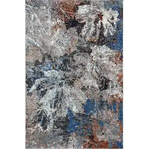 Photo of Gray Abstract Foliage Area Rug