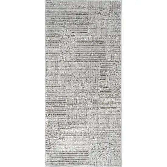 Gray and Ivory Abstract Distressed Area Rug Photo 2