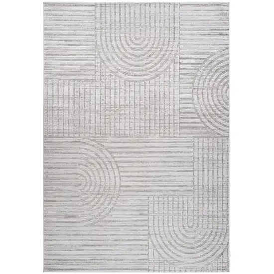 Gray Abstract Geometric Distressed Area Rug Photo 1