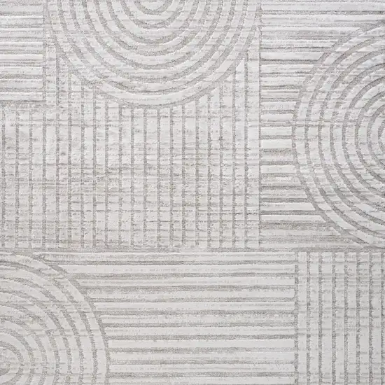 Gray Abstract Geometric Distressed Area Rug Photo 6