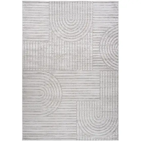 Gray Abstract Geometric Distressed Area Rug Photo 2