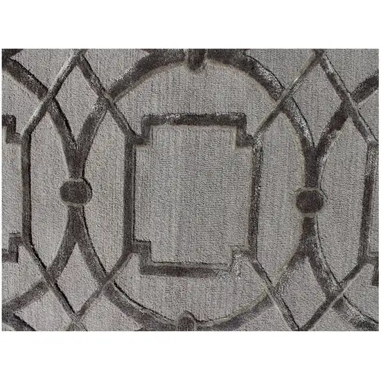 Gray Abstract Geometric Hand Tufted Non Skid Area Rug Photo 6