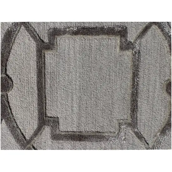 Gray Abstract Geometric Hand Tufted Non Skid Area Rug Photo 7