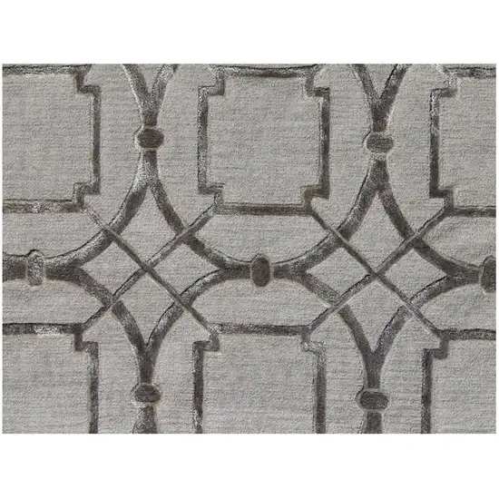 Gray Abstract Geometric Hand Tufted Non Skid Area Rug Photo 5