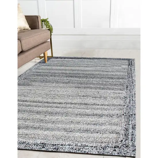 Gray Abstract Hand Tufted Non Skid Area Rug Photo 9