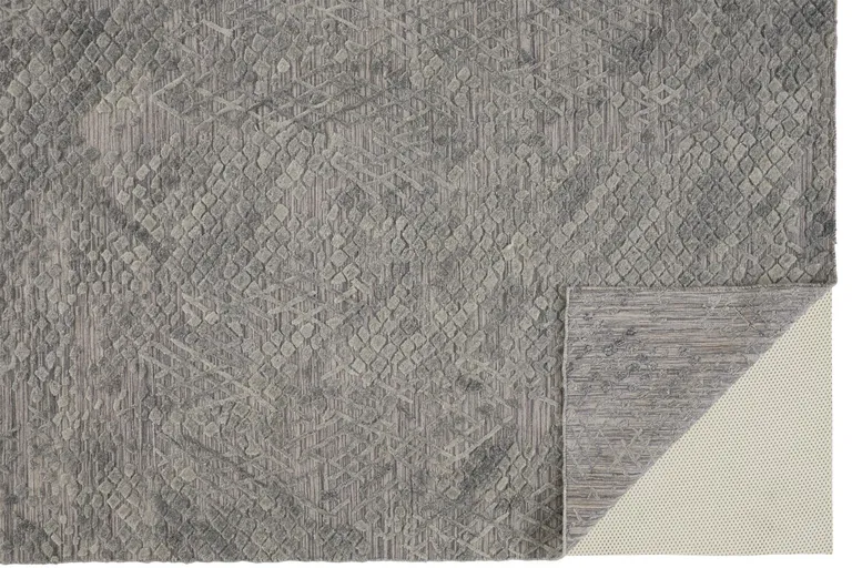 Gray Abstract Hand Woven Area Rug Photo 4