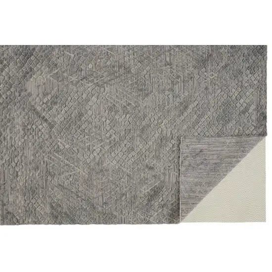 Gray Abstract Hand Woven Area Rug Photo 7