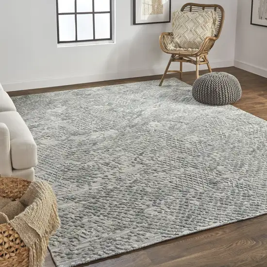 Gray Abstract Hand Woven Area Rug Photo 5