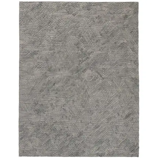 Gray Abstract Hand Woven Area Rug Photo 1