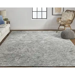 Photo of Gray Abstract Hand Woven Area Rug