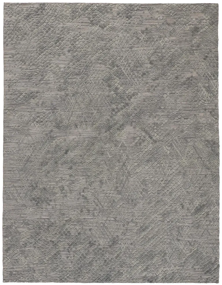 Gray Abstract Hand Woven Area Rug Photo 1