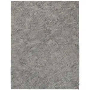 Photo of Gray Abstract Hand Woven Area Rug