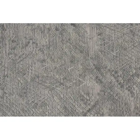 Gray Abstract Hand Woven Area Rug Photo 8