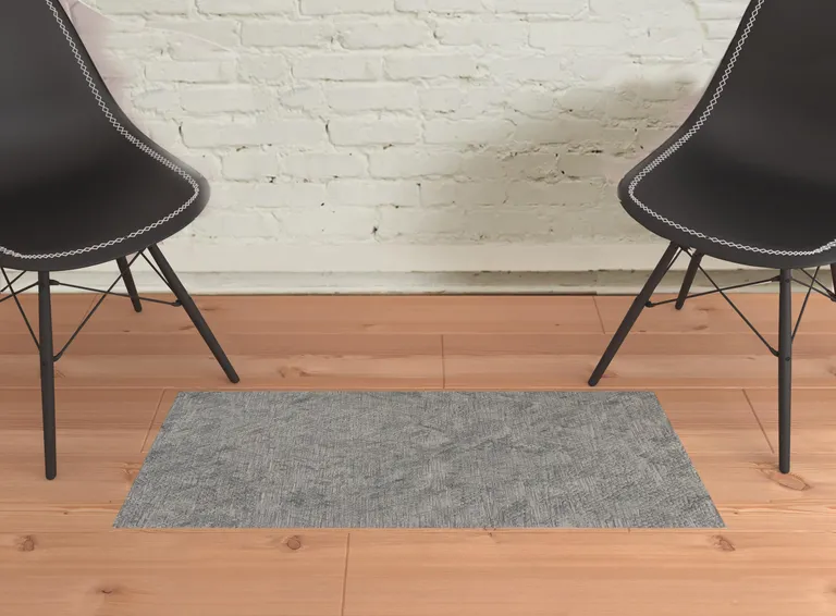 Gray Abstract Hand Woven Area Rug Photo 2