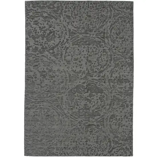 Gray Abstract Hand Woven Area Rug Photo 2