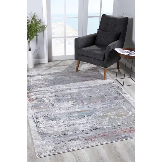 Gray Abstract Irregular Blocks Area Rug Photo 10