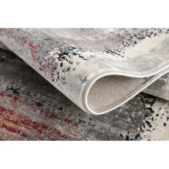 Gray Abstract Irregular Blocks Area Rug Photo 8