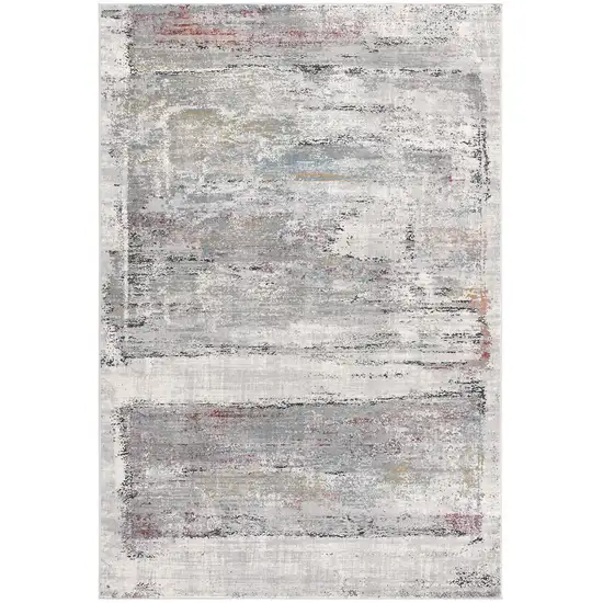 Gray Abstract Irregular Blocks Area Rug Photo 7