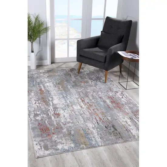 Gray Abstract Pattern Area Rug Photo 4