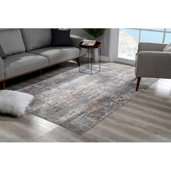 Gray Abstract Pattern Area Rug Photo 4