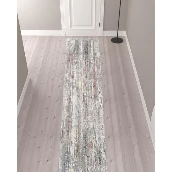 Gray Abstract Pattern Runner Rug Photo 5