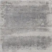 Photo of Gray Abstract Power Loom Area Rug With Fringe