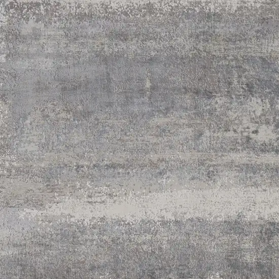 Gray Abstract Power Loom Area Rug With Fringe Photo 9