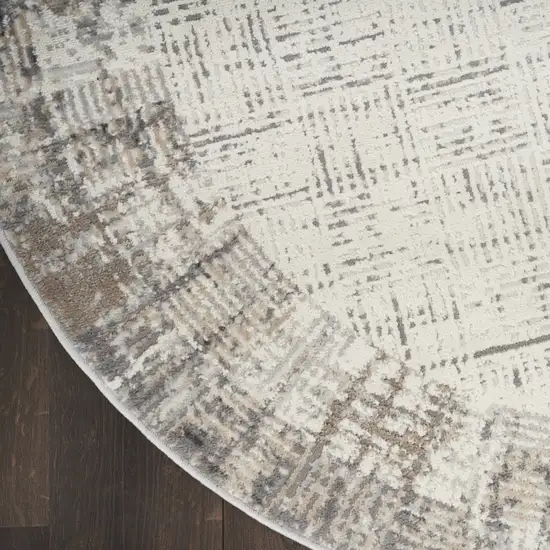 Gray Abstract Power Loom Area Rug Photo 7