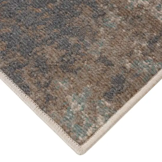 Gray Abstract Power Loom Area Rug Photo 3