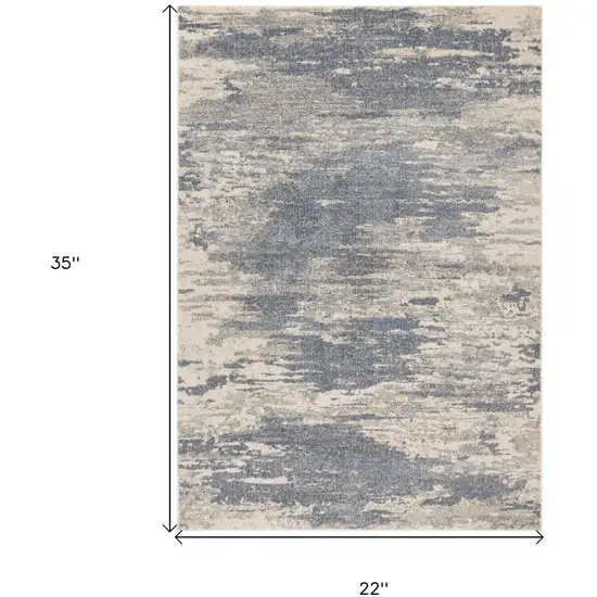 Gray Abstract Power Loom Area Rug Photo 6