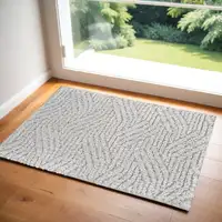 Photo of Gray Abstract Power Loom Area Rug