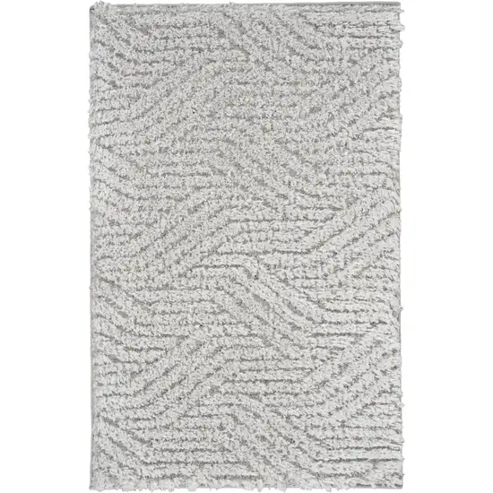 Gray Abstract Power Loom Area Rug Photo 2