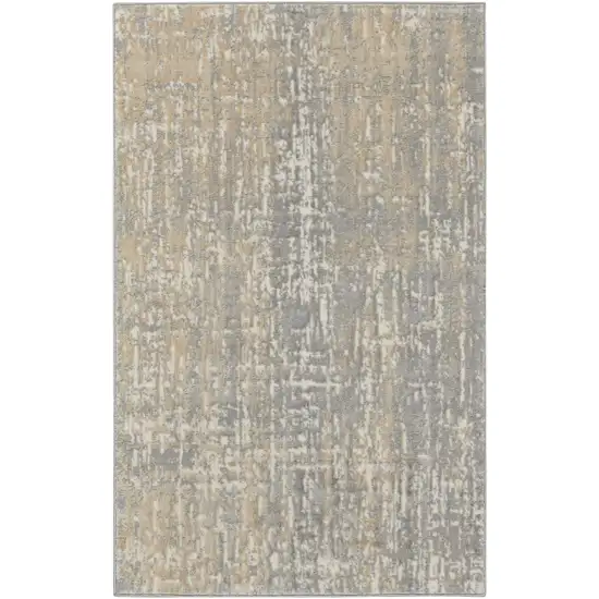 Gray Abstract Power Loom Area Rug Photo 2