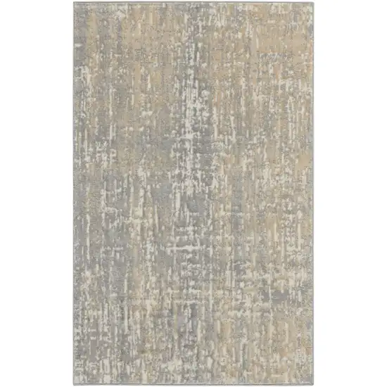 Gray Abstract Power Loom Area Rug Photo 5