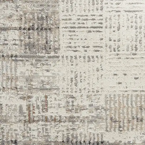 Gray Abstract Power Loom Runner Rug Photo 4